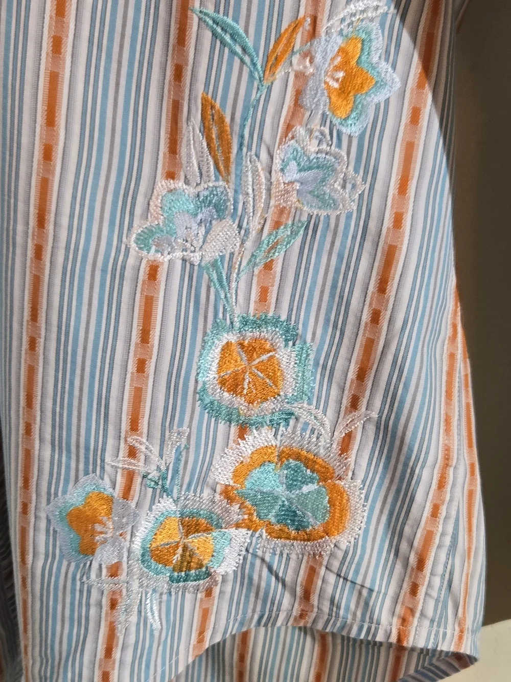 Robert Graham Striped Button-Down Shirt in Blue and Orange